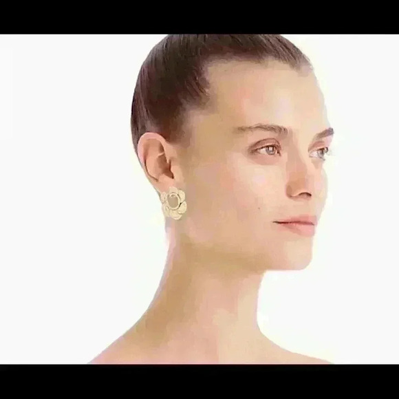 J Crew Layered Pave Petal Earrings - Picture 3 of 4